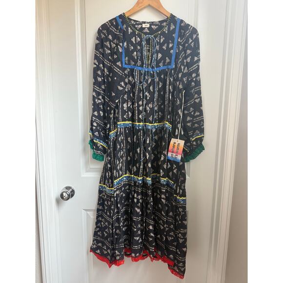NWT Warm NY RTW Spring 2018 Printed Bohemian Midi Dress Size P/S - Picture 2 of 10
